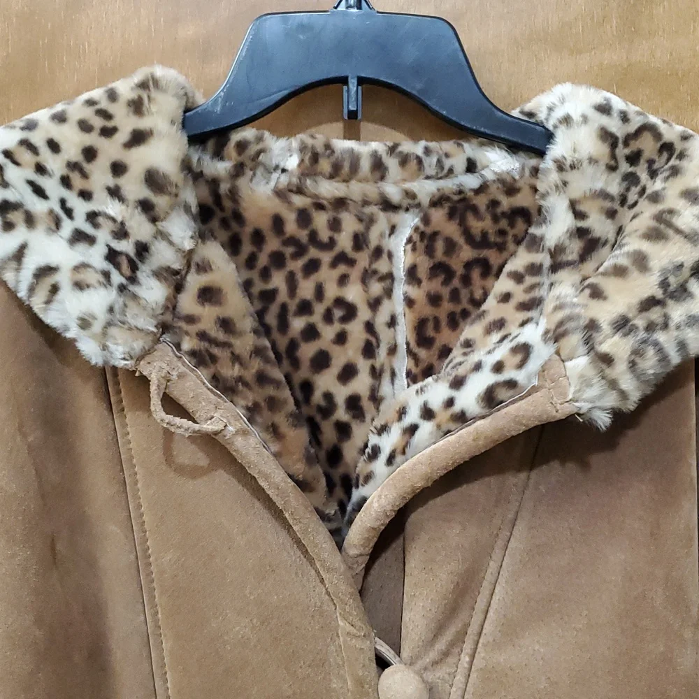 Maurices Leather Suede Animal Print Jacket - Picture 5 of 8